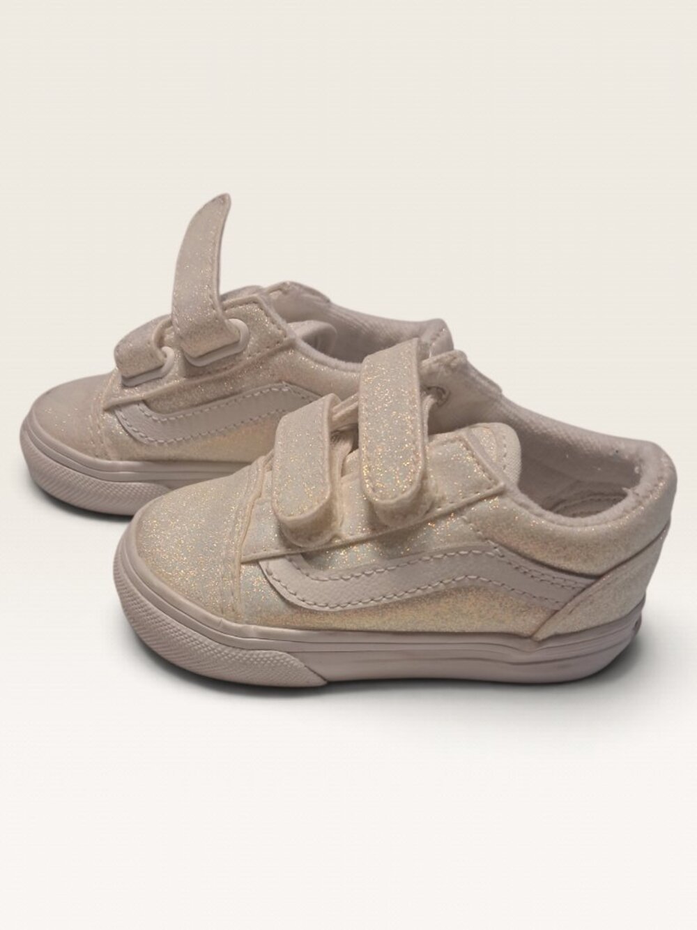 Vans White/Glitter Shoes Toddler Size 5